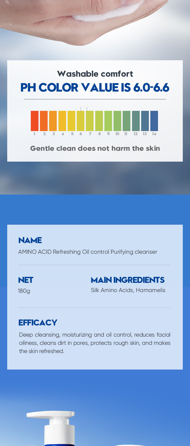 Men's Amino Acid Refreshing Cleanser SADOER Cleansing facial cleanser cross-border foreign trade wholesale