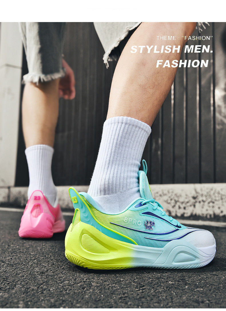 Hot-Selling Youth Mandarin Duck Breathable Basketball Shoes Outdoor Practical Wear-Resistant Non-Slip Couple Style Training Sports Shoes