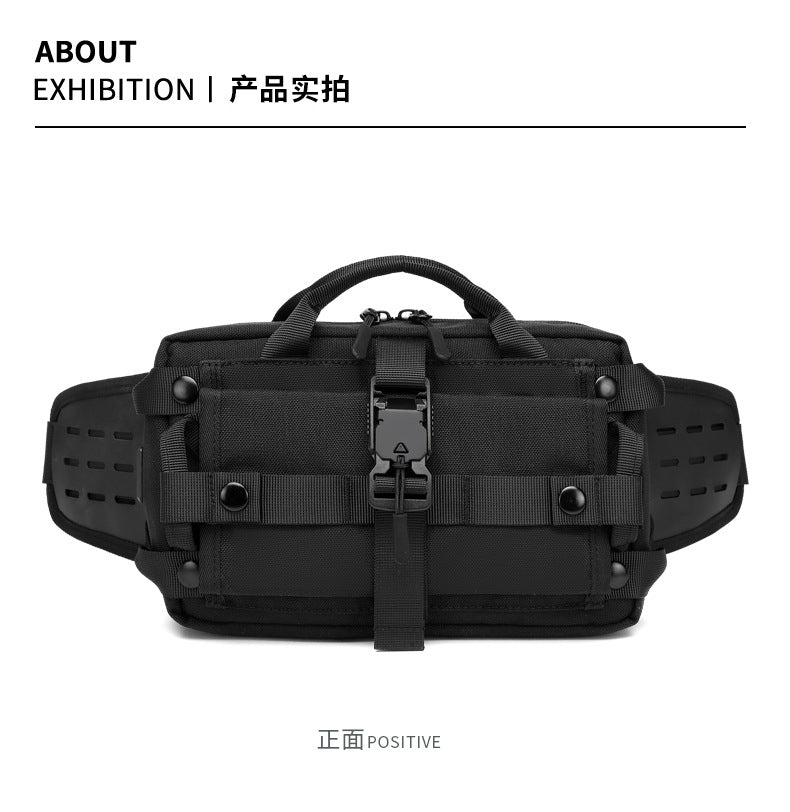 Men's Trendy Tactical Waist Bag Waterproof Small Crossbody Bag Outdoor Sports Cycling Running Lightweight Portable Bag male bag
