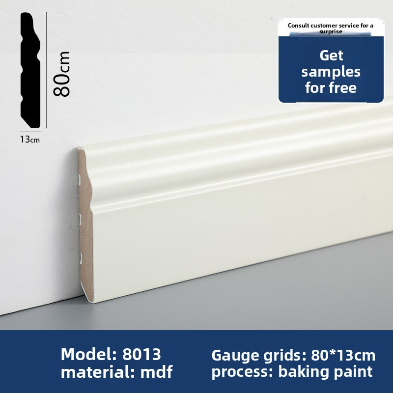 Style MDF Baseboard made of pine wood, painted solid wood baseboard, self-adhesive density board baseboard