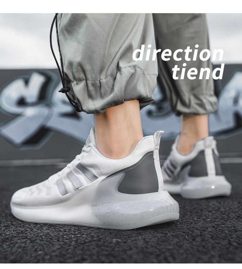 New Outdoor Running Shoes for Men, Soft Sole, Shock Absorption, Real Popcorn Casual Shoes, Breathable Ice Silk Mesh Sports Shoes
