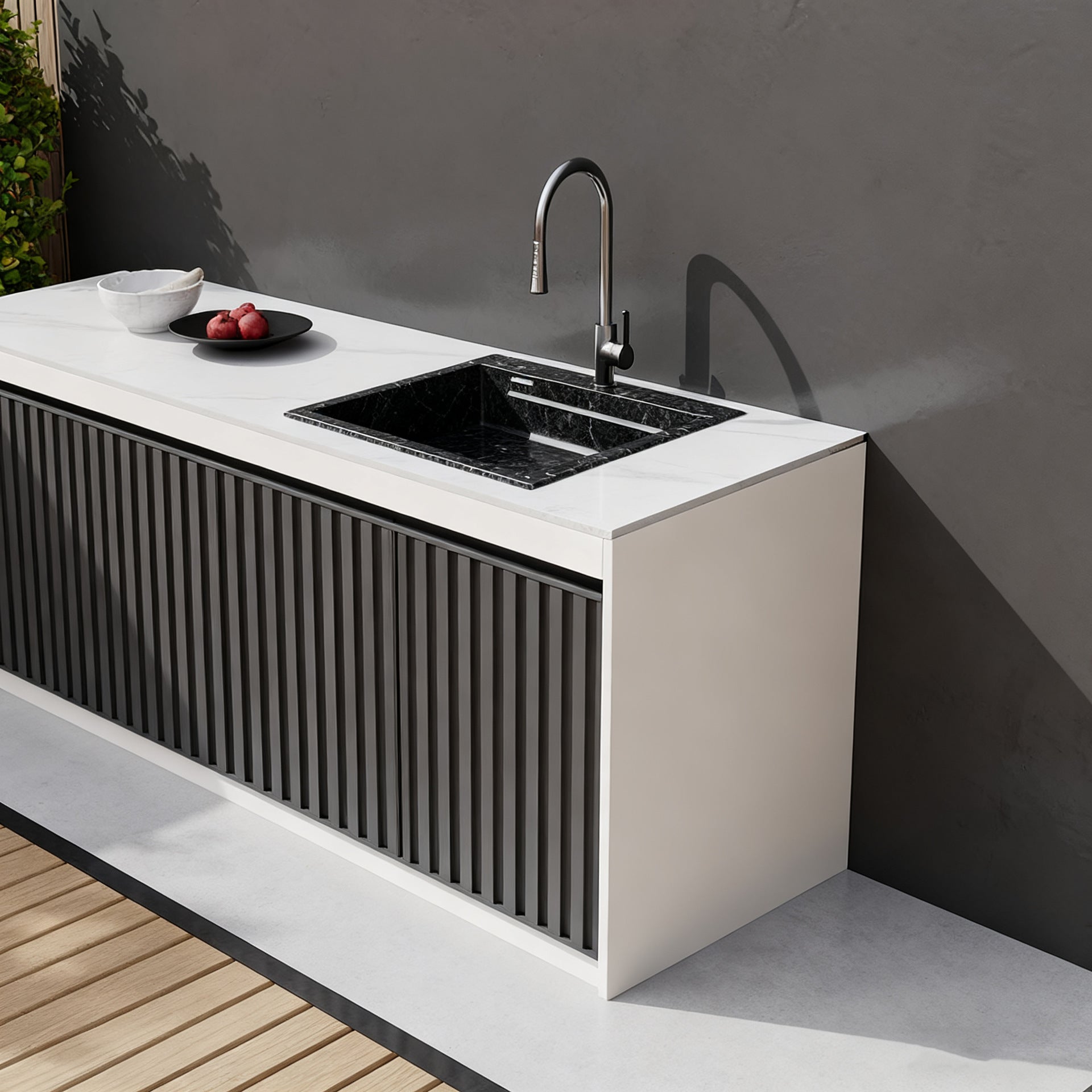 Custom Honeycomb Aluminum Alloy Outdoor Wash Basin Outdoor Courtyard Garden Water Pool Basin Integrated Operation Table Storage Cabinet