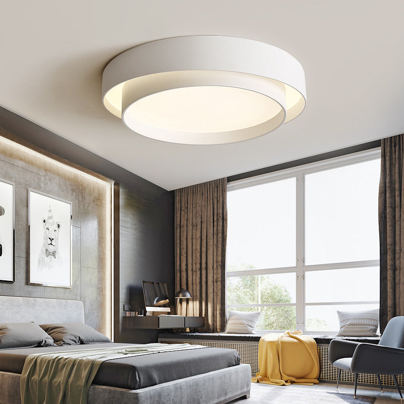 Nordic Bedroom Lamp Round Modern Simple Room Lamp Creative Living Room Lamp Home Elegant Iron Art led Ceiling Lamp