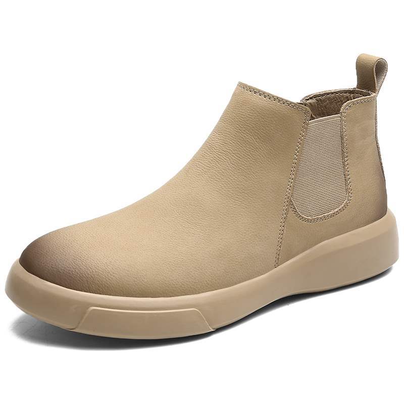 Chelsea Men's Boots Leather Shoes High-top Martin Boots Men's Winter Fleece Lined British Style Boots Men's Martin Boots Short Boots