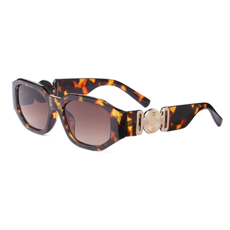 2025New Small Square Frame Sunglasses European and American Trendy Head-Shaped Polygonal Glasses Small Frame Sunglasses for Men