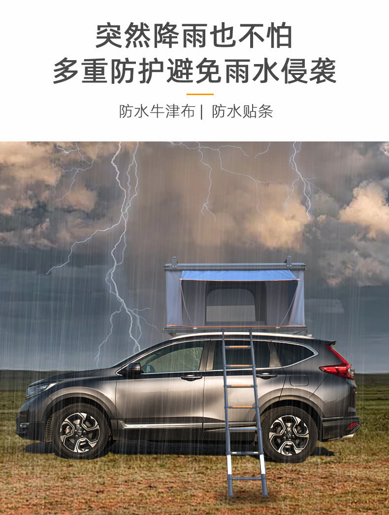 Manufacturer Direct Delivery Car Top Tent Hard Top Double Person Outdoor Camping Equipment Aluminum Alloy Car Roof Camping Car Special