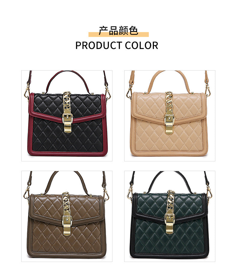 New Women's Bag Trendy Fashion Retro Quilted Small Square Bag Personality Stylish Simple Crossbody Women's Bag Handbag