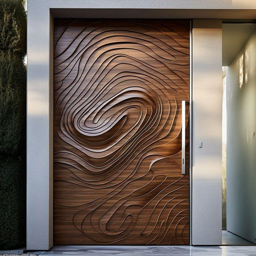American Black Walnut Solid Wood Exterior Entrance Doors External Wooden Main Door for House Modern Exterior Front Entry Doors