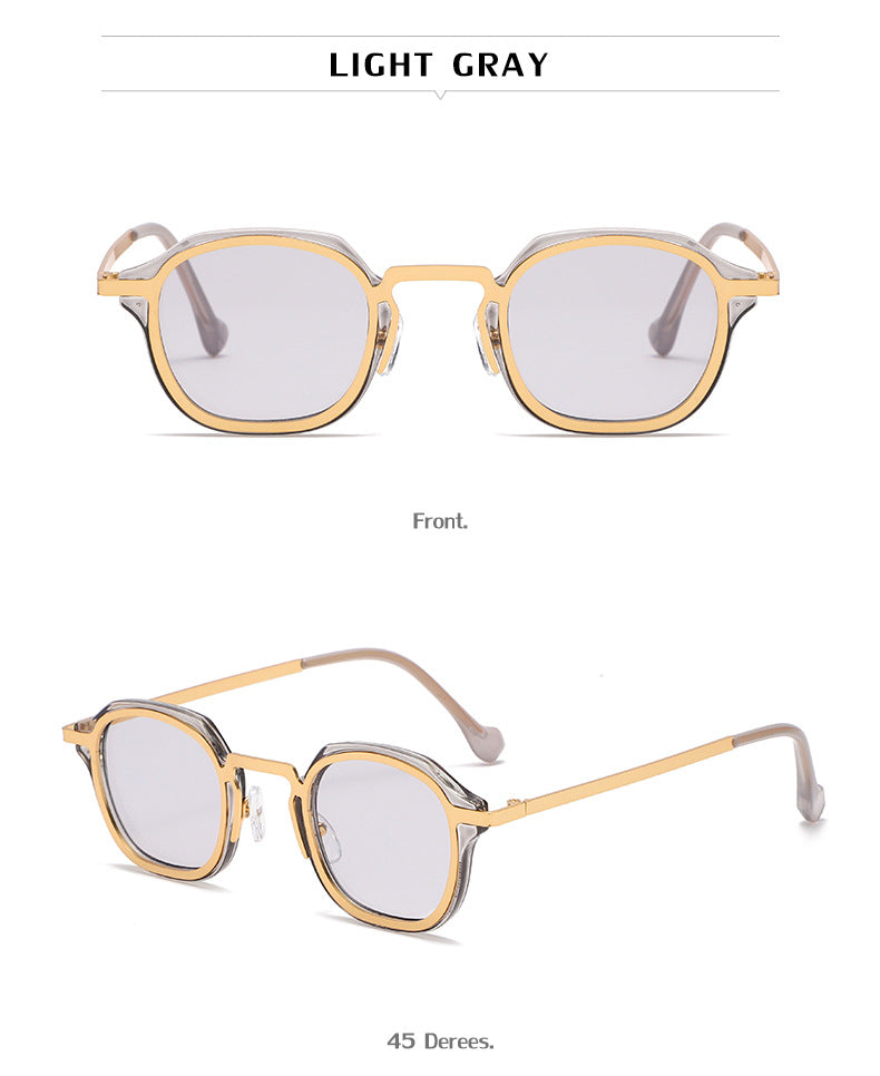New Fashion Small Frame Sunglasses for Men, European and American Classic Retro Sunglasses, Steampunk Trendy High-End Glasses for Women