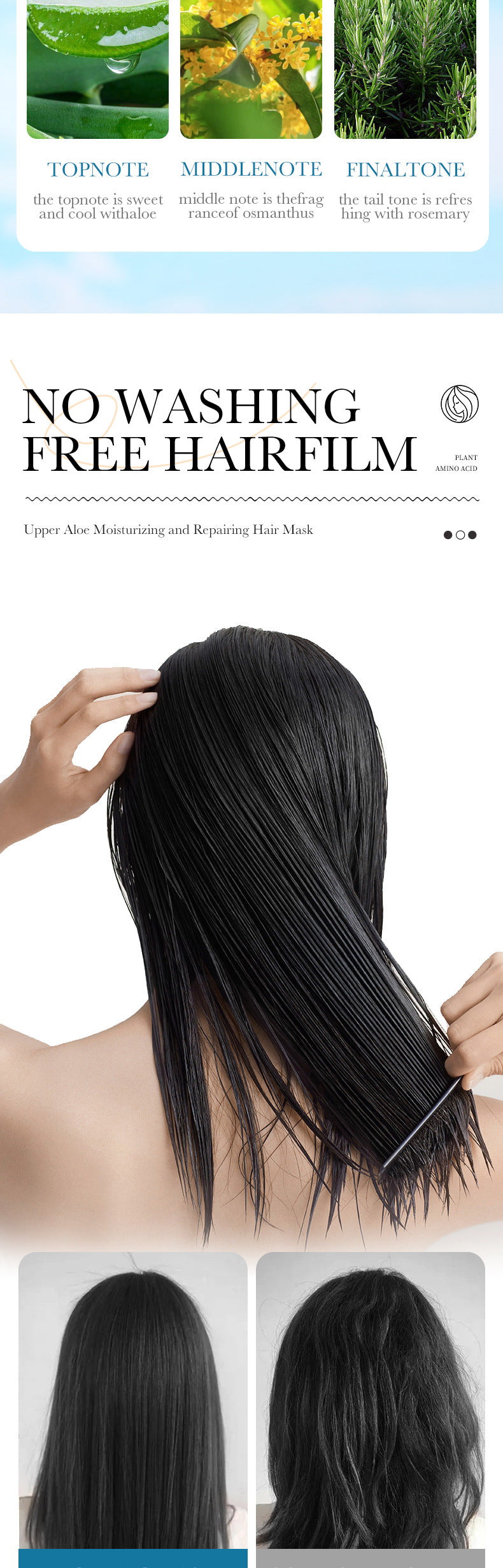 Aloe Vera Hair Mask500gSADOER Moisturizing, smooth and silky hair conditioner cross-border wholesale