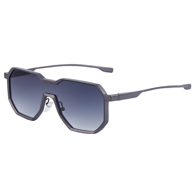 Irregular Steampunk Style Sunglasses European and American Metal Full Frame Integrated Sunglasses for Men Driving Glasses Wholesale
