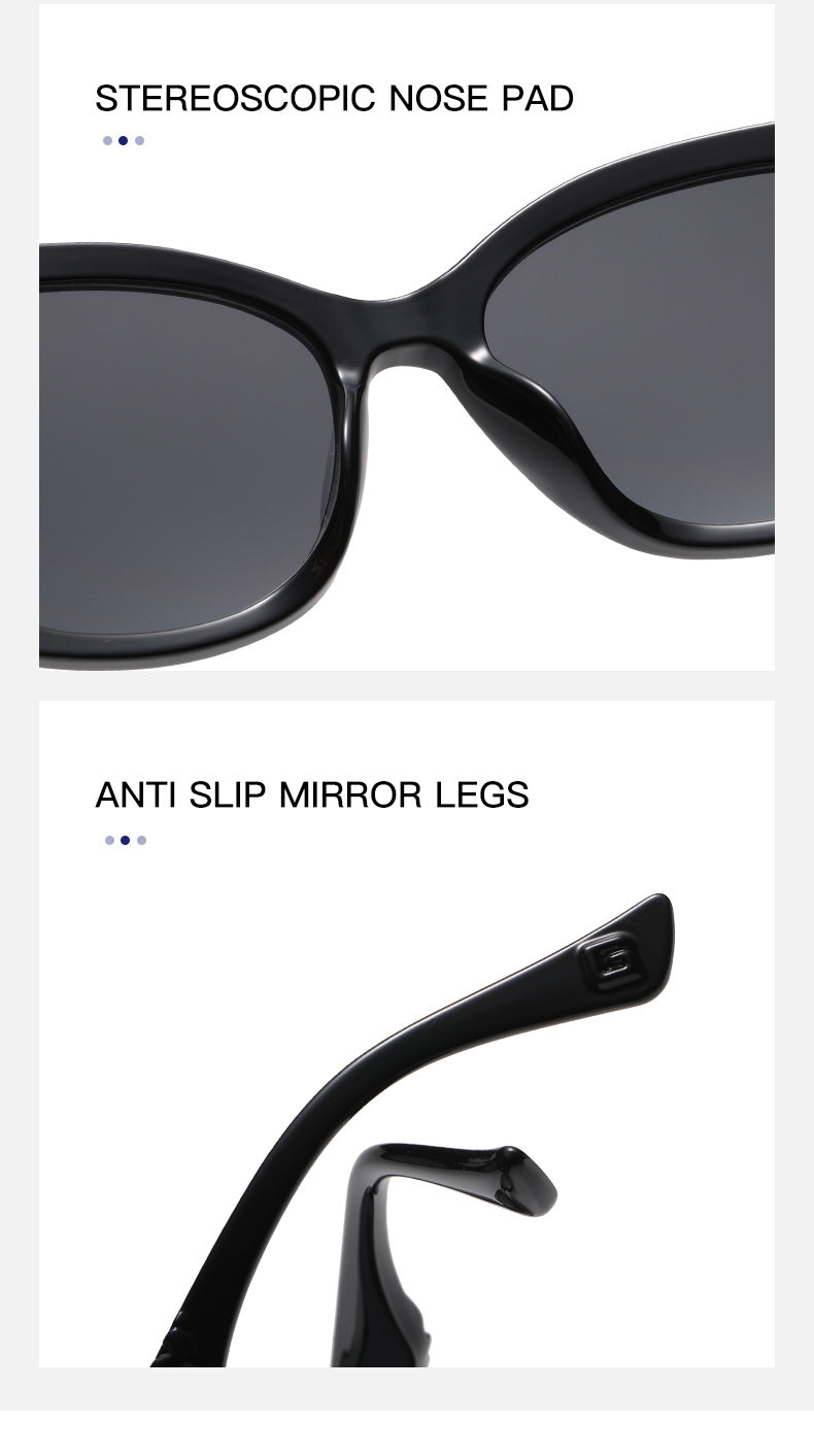 2025New European and American Fashion Large Frame Cat Eye Sunglasses for Women High-end Sun Protection Sunglasses for Women Trendy sunglasses