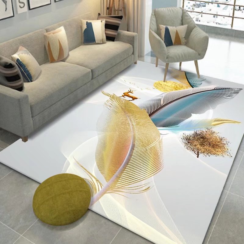 Light Luxury Style Crystal Velvet Carpet Wear-Resistant and Dirt-Resistant Living Room Sofa Coffee Table Carpet Home Cooling and Silent Bedroom Bedside Carpet