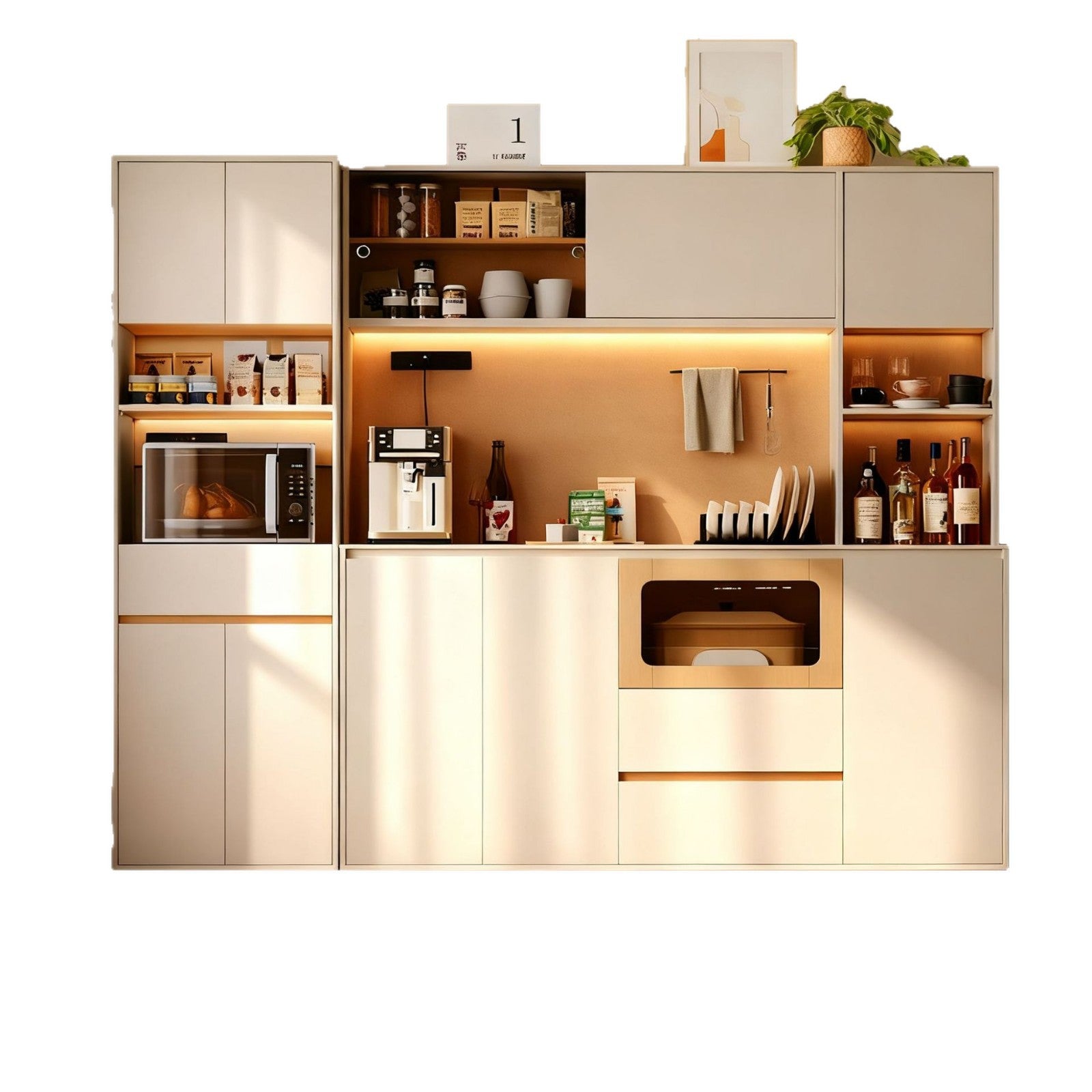 Aluminum Alloy Sideboard Custom Italian Minimalist Wall-Mounted Integrated Storage Cabinet Living Room Shelf Tea Cabinet Factory