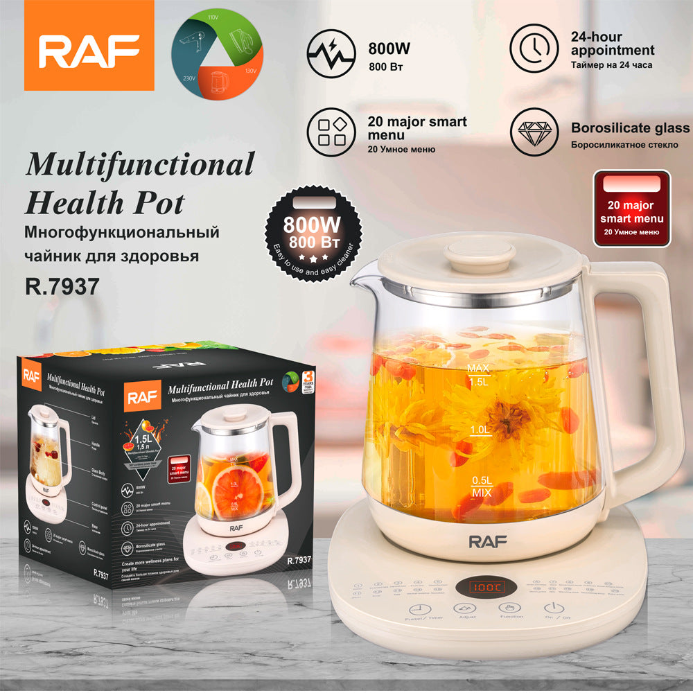 RAF European Standard Electric Kettle Household Health Kettle Multi-Functional Herbal Tea Decoction Split-Type Boiling Water Kettle1.5L