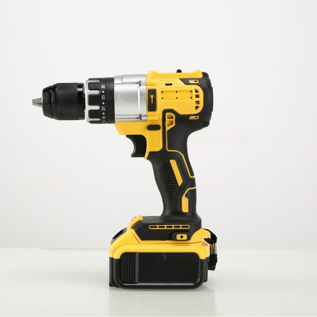 Multifunctional lithium battery tool two-piece set21V Brushless Angle Grinder Rechargeable Electric Impact Hand Drill