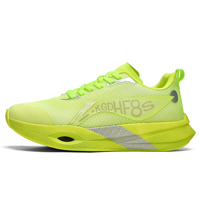 Autumn and Winter New Style Wind Chasing por Double Mesh Real Explosive Carbon Plate Rebound Cushioning Running Shoes Student Racing Training Sports Shoes