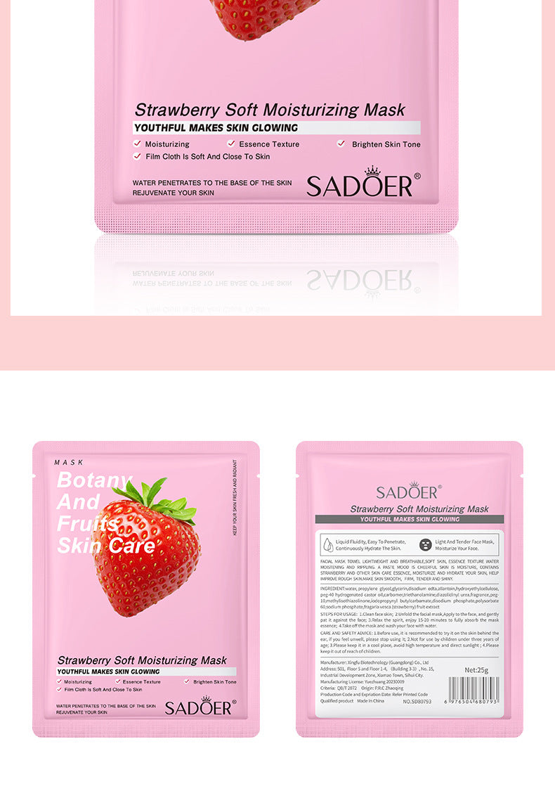 Fruit Mask SADOER Avocado Rose Hydrating Moisturizing Tablets Cross-border Foreign Trade Skincare Wholesale