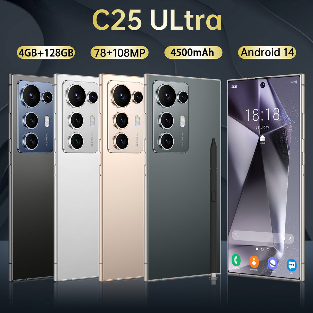 Exclusive Supply C25 Ultra Smartphone7.3Large Screen4+128Android Phone Source Factory AliExpress