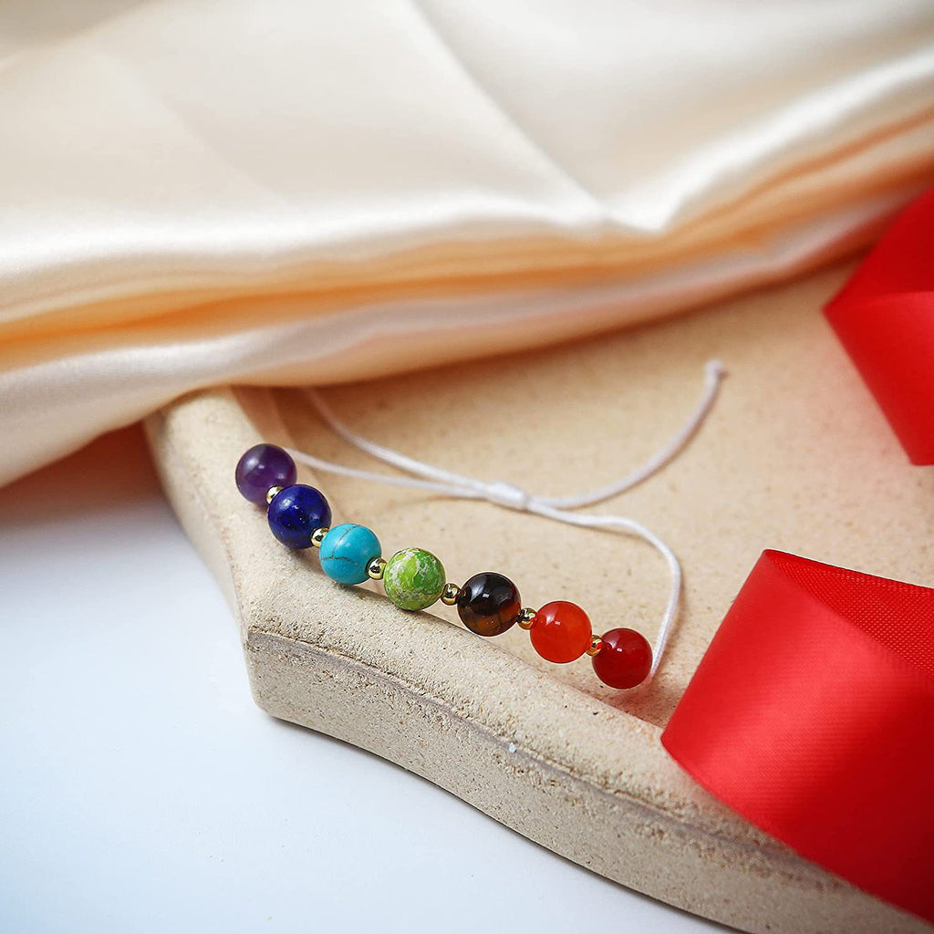 Cross Braided Bracelet Colorful Natural Stone Beaded Stretchable Bracelet Tiger Eye Blue Pine Colorful Braided Bracelet