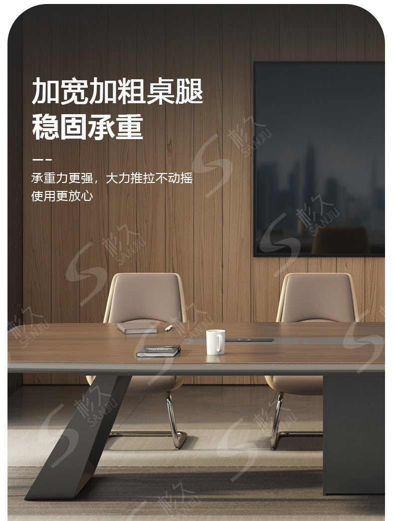 Office Conference Table Long Table Simple Modern Long Strip Table Conference Room Table and Chair Set Lacquered Large Employee Training Table