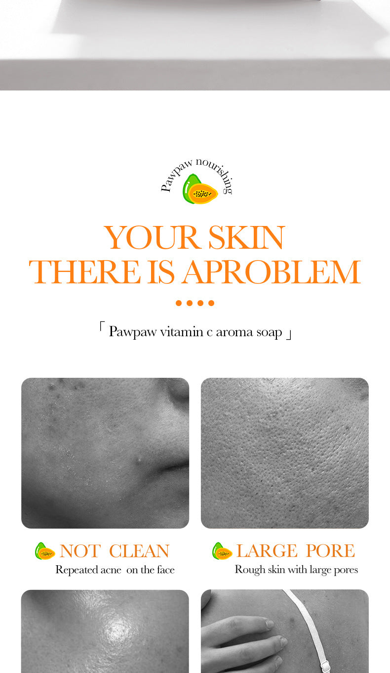 Papaya Handmade Soap100g BIOAOUA Vitamin C Cleansing and Bath Soap Cross-Border Wholesale