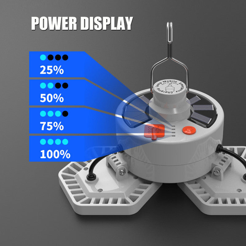 Outdoor LED Tent Light Camping Light with Remote Control Three-Leaf Bulb Emergency Light for Home Power Outage