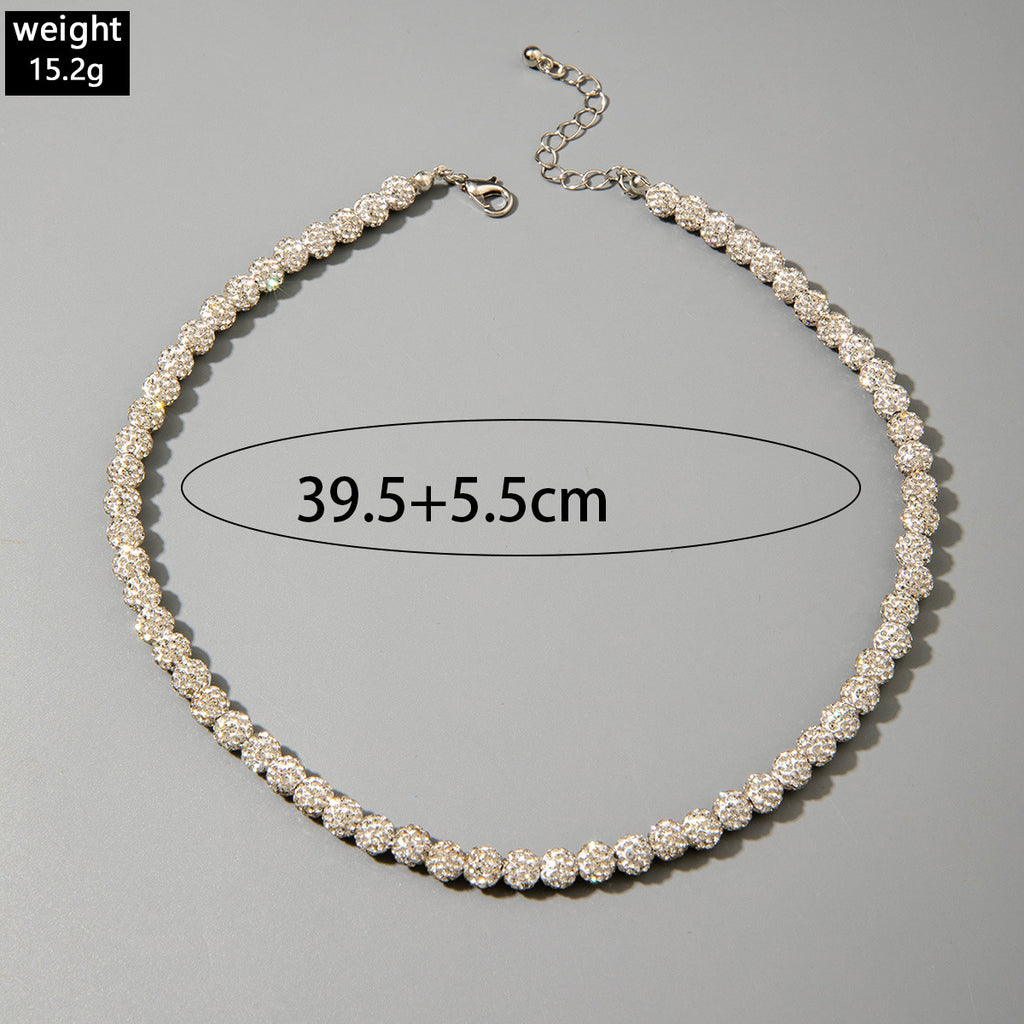 European and American Ornament  Simple Versatile Japanese and Korean Fresh Style Beaded Sugar Cube Round Bead Pearl Necklace Wholesale