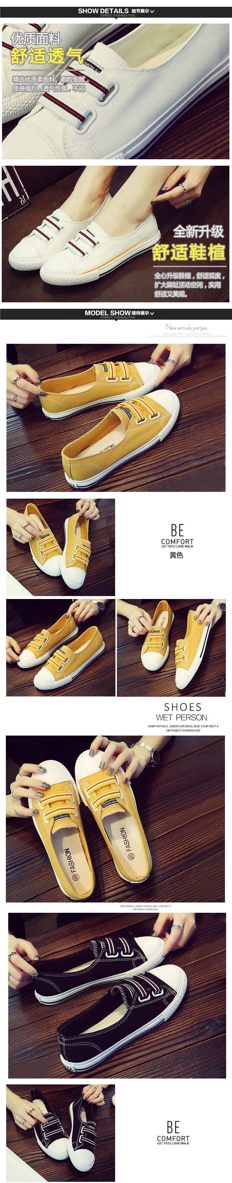 Shallow Canvas Shoes for Women Slip-On Shoes Women's Shoes Slip-On Flat Casual Korean Style Soft Sole Thin Non-Slip Cloth Shoes