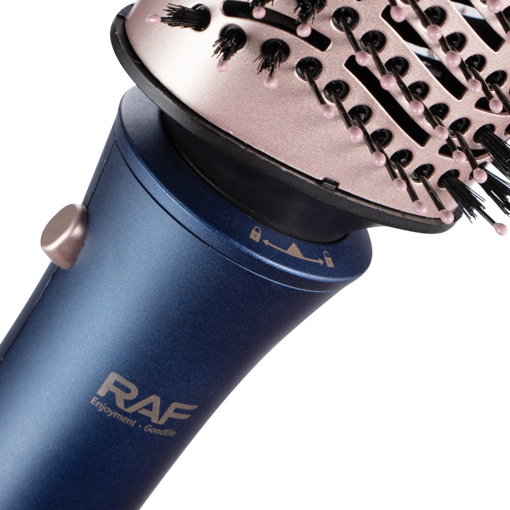 RAF European Standard Curling and Straightening Dual-use Hair Styling 3-in-1 Hot Air Brush with Interchangeable Temperature Modes1200w