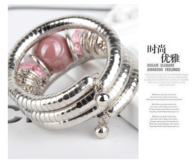 European and American Fashion Brand Bracelet for Women, High-End Ethnic Style, Simple Layered Multi-Color Three-Circle Wrap Bracelet
