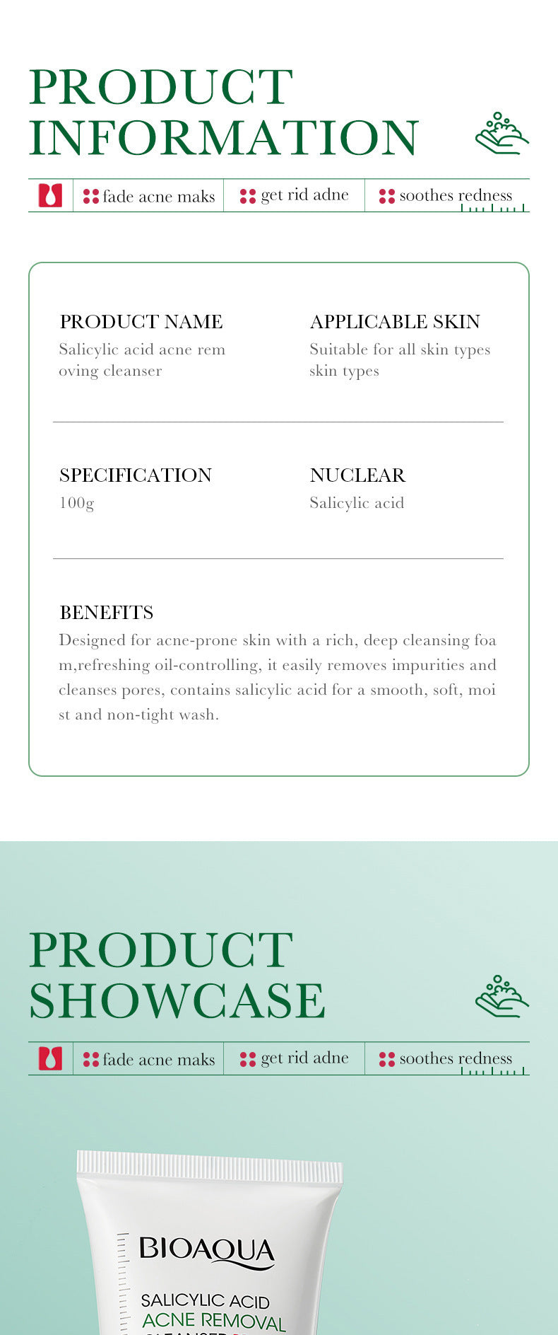 Salicylic Acid Series  BIOAOUA Pore Minimizing and Acne-Removing Mask   Factory Direct Sales