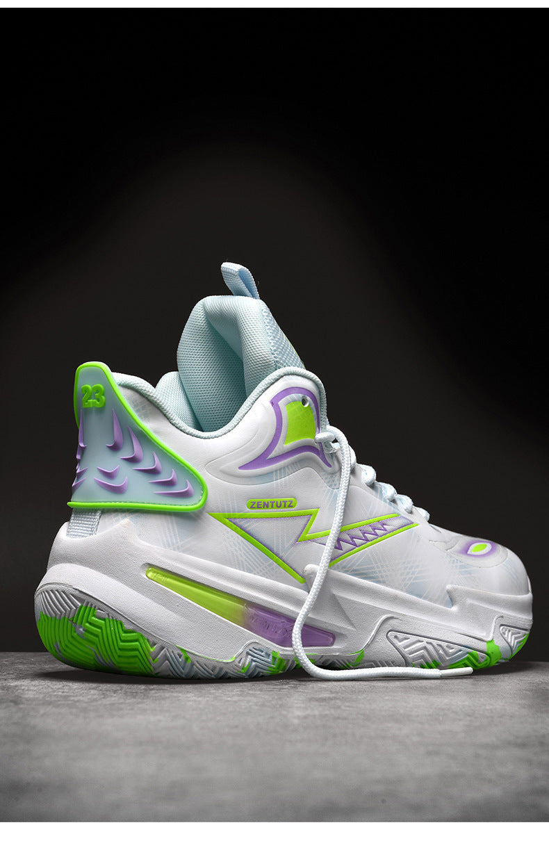 Professional Basketball Shoes for Men, Autumn Non-Slip Wear-Resistant Sports Shoes, Youth Junior High School Specialized Practical Sneakers, Mandarin Duck Color