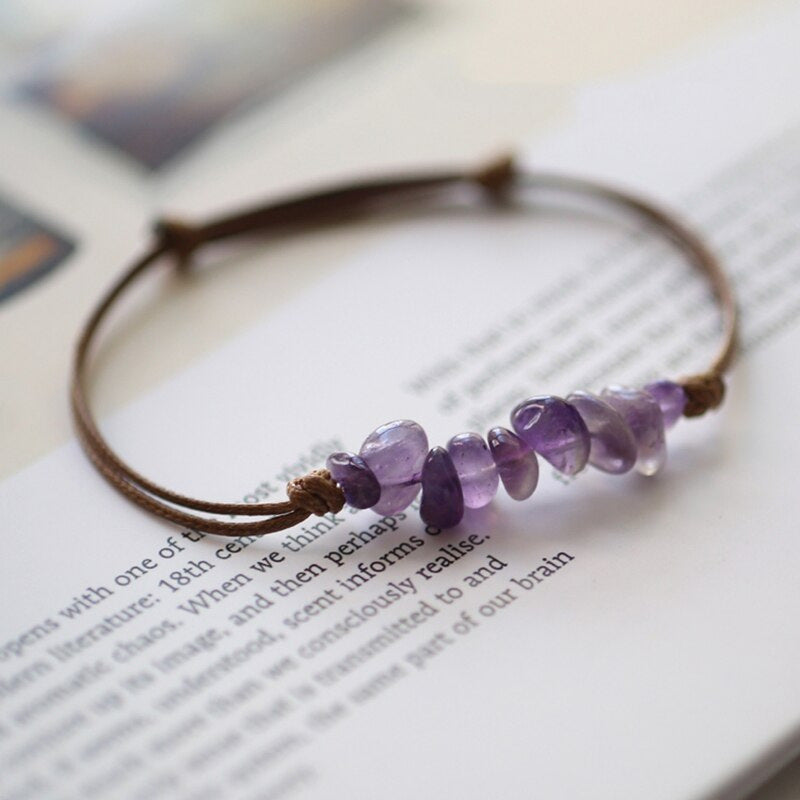 European and American Crystal Bracelet8MM Beaded Natural Stone White Pine Malachite Colorful Elastic Bracelet