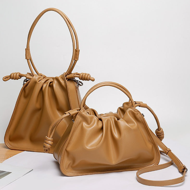 Special-Interest Design Bag Women2024New Large Capacity Pleated Cloud Bag Simple Commuting Shoulder Crossbody Underarm Bag
