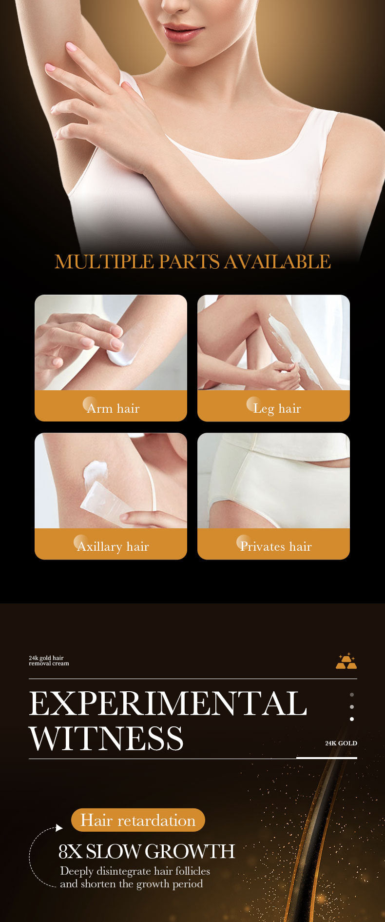 24K Gold Hair Removal Cream ZOZU Non-irritating Hair Removal Cream Wholesale for Cross-Border Trade