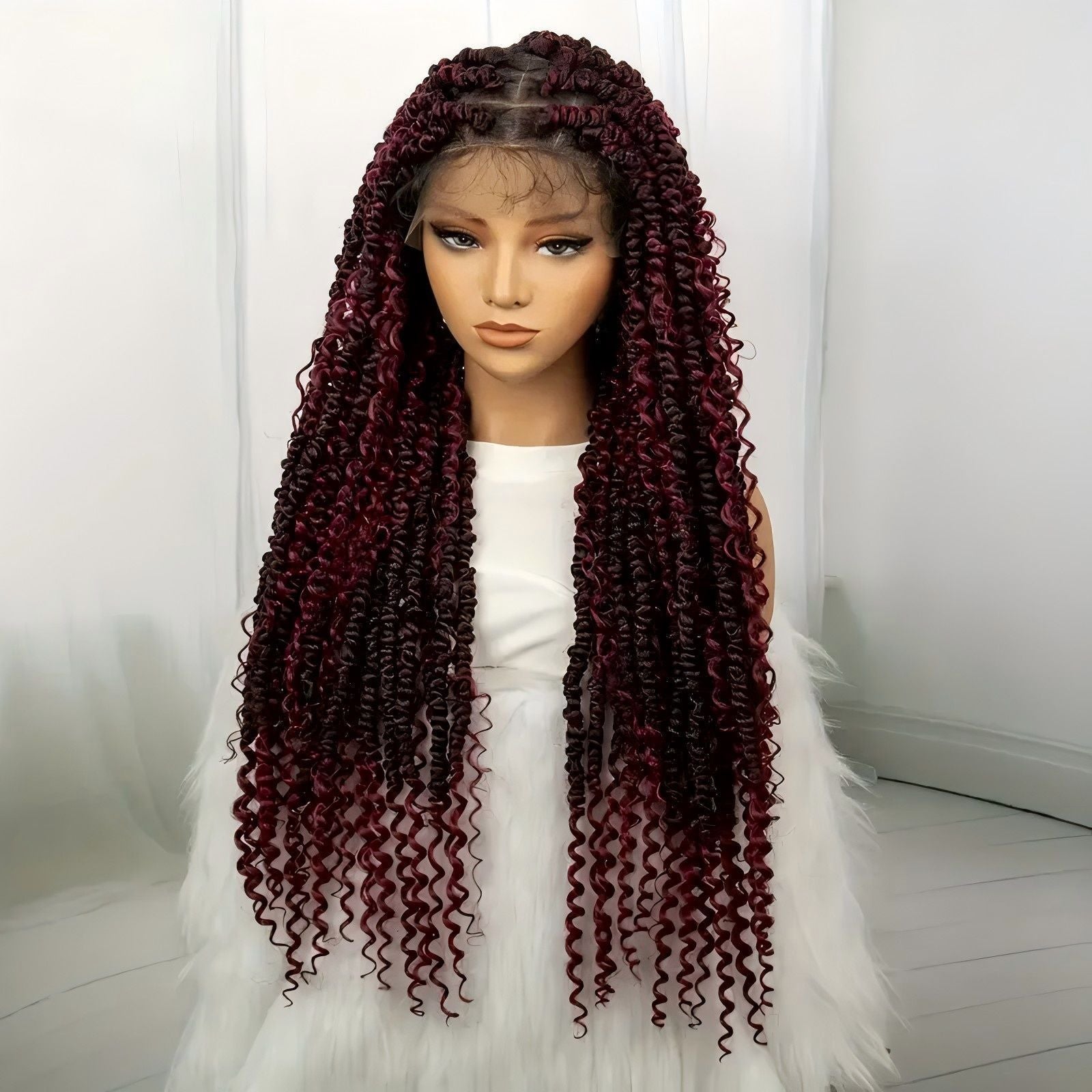 Cross-Border New African Braided Wig Hand-Woven Full Lace Double Strand Passion twist Feizi Chemical Fiber Head Cover
