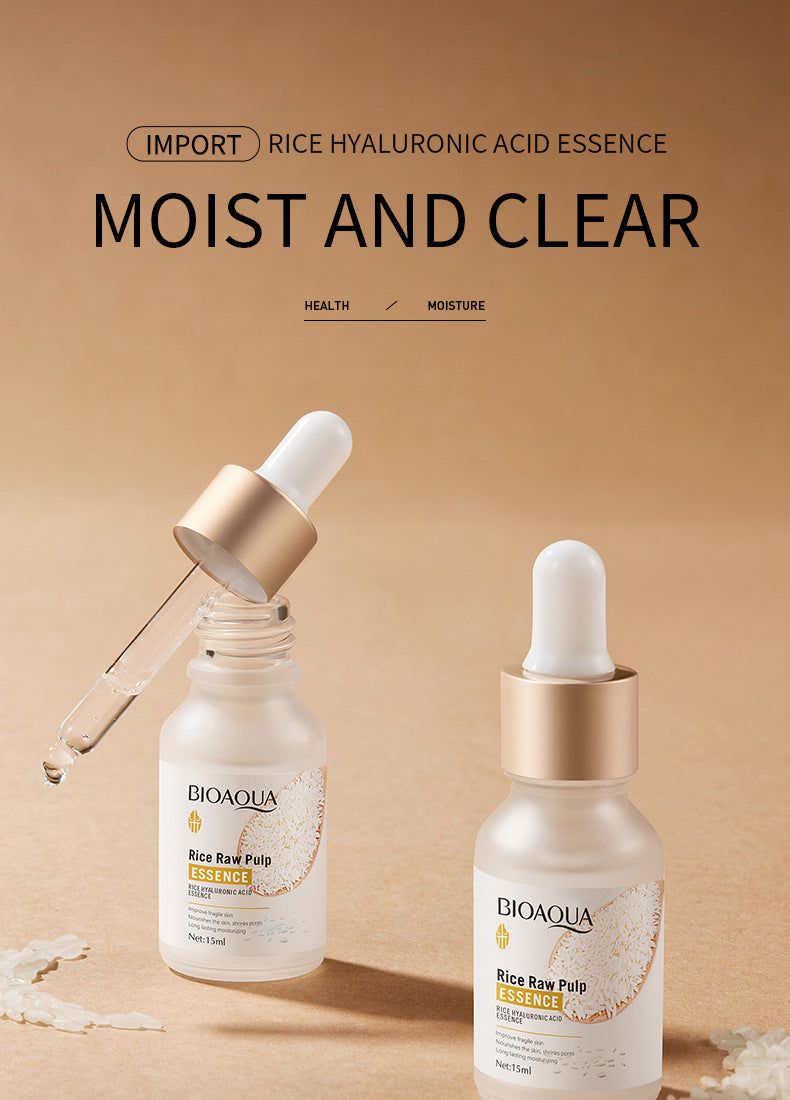 Full English Rice Essence Serum15ml BIOAOUA Hyaluronic acid hydrating skincare products  foreign trade live wholesale