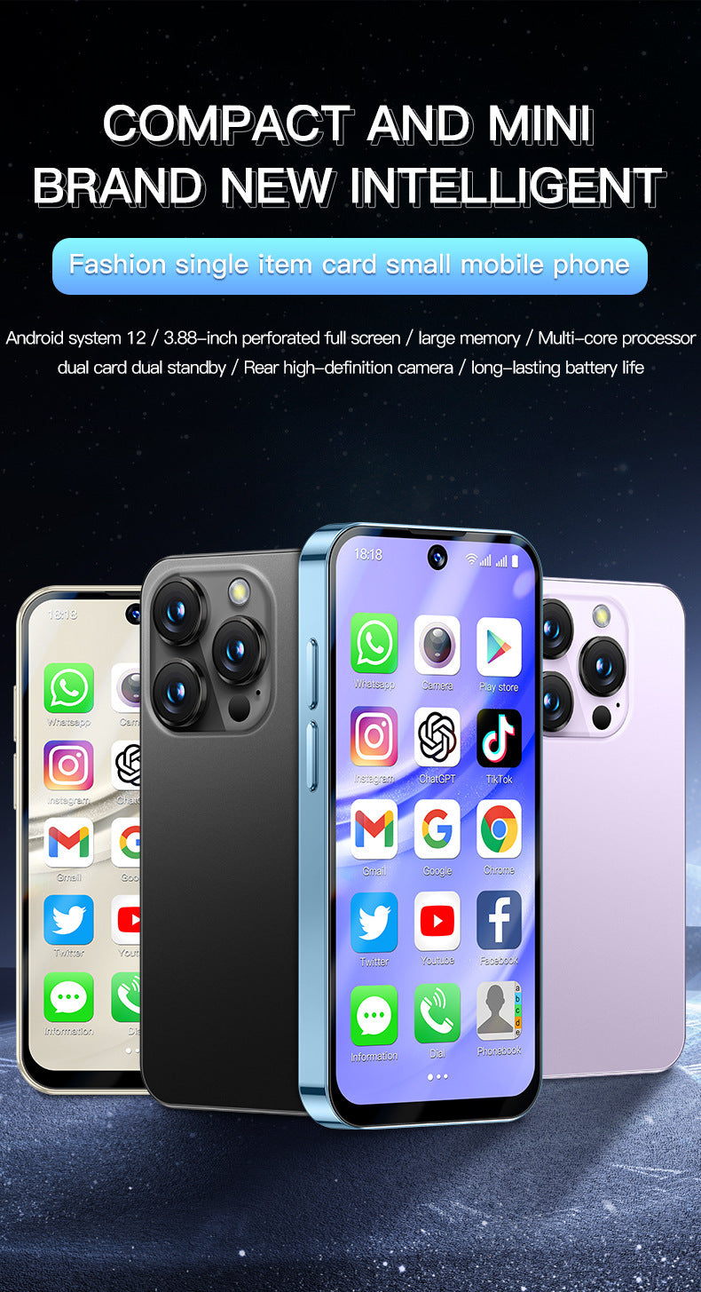 XS19pro Mini Phone Compact Quad-Core Perforated Screen3.88inch Android smartphone foreign language