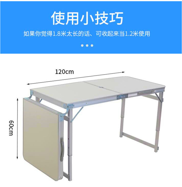 In Stock Dropshipping Outdoor Folding Table Aluminum Alloy Simple Square Table Camping Stall Folding Table Portable Stall Table