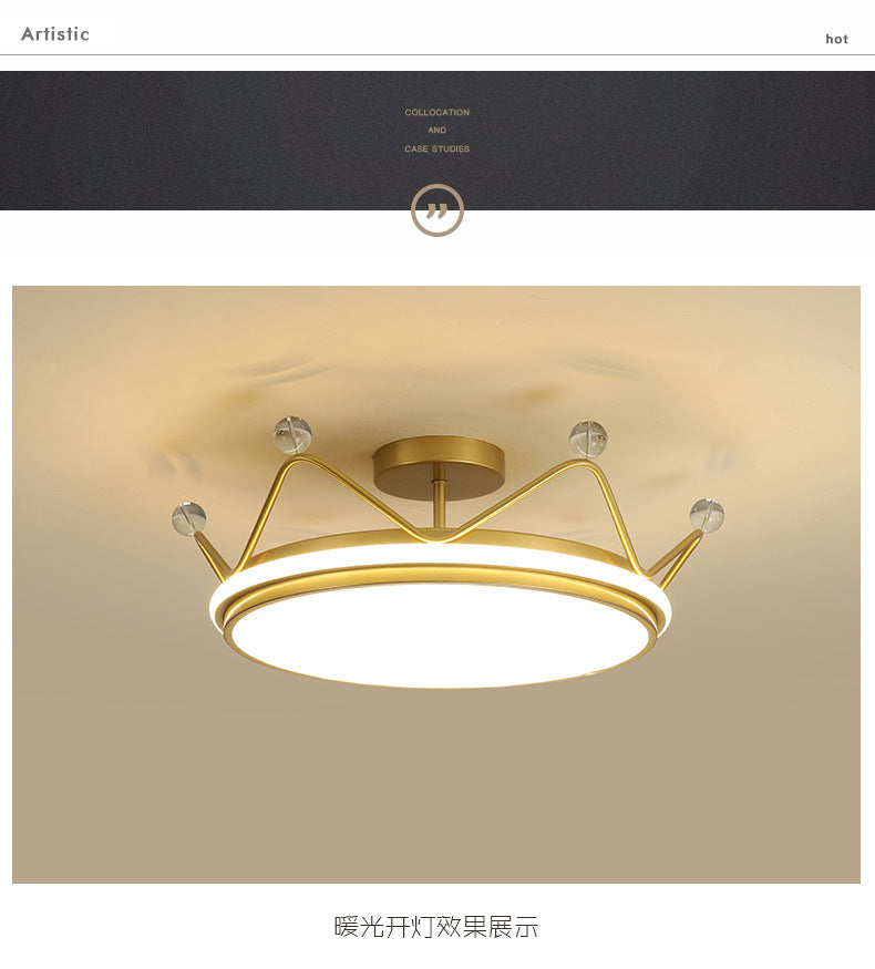 Children's Room Crown Ceiling Lamp led Room Bedroom Lamp Iron Art Boys Girls Energy-saving Eye Protection Cartoon Lamp Wholesale