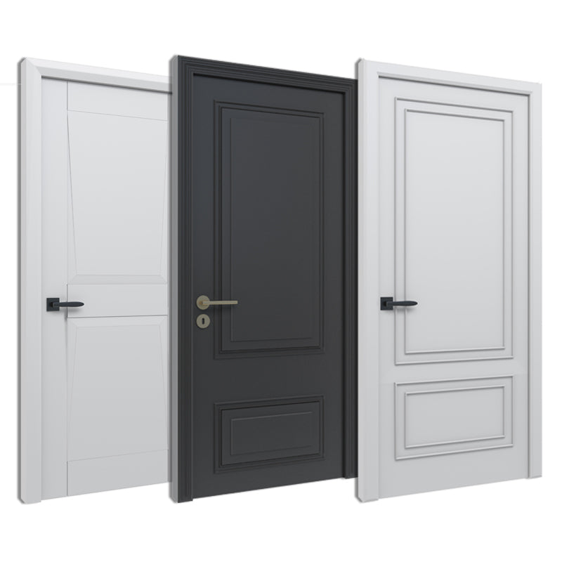 American Latest Design Modern Apartment Solid Wooden Door Veneer Panel Black Walnut Interior Room Door