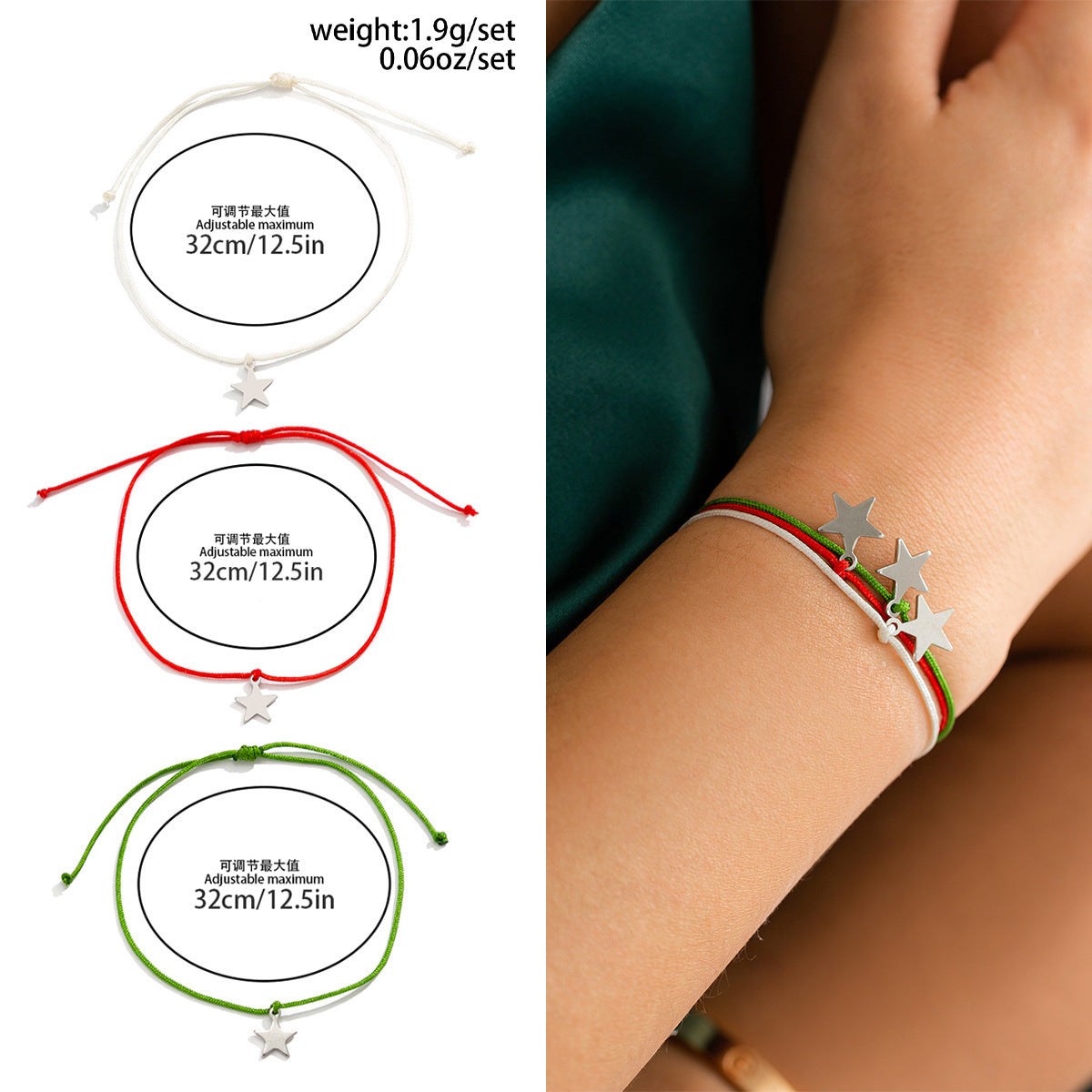 Women's Holiday Gift Bracelet Santa Claus Set Snowman Soft Clay Ornaments European and American Christmas Bracelet