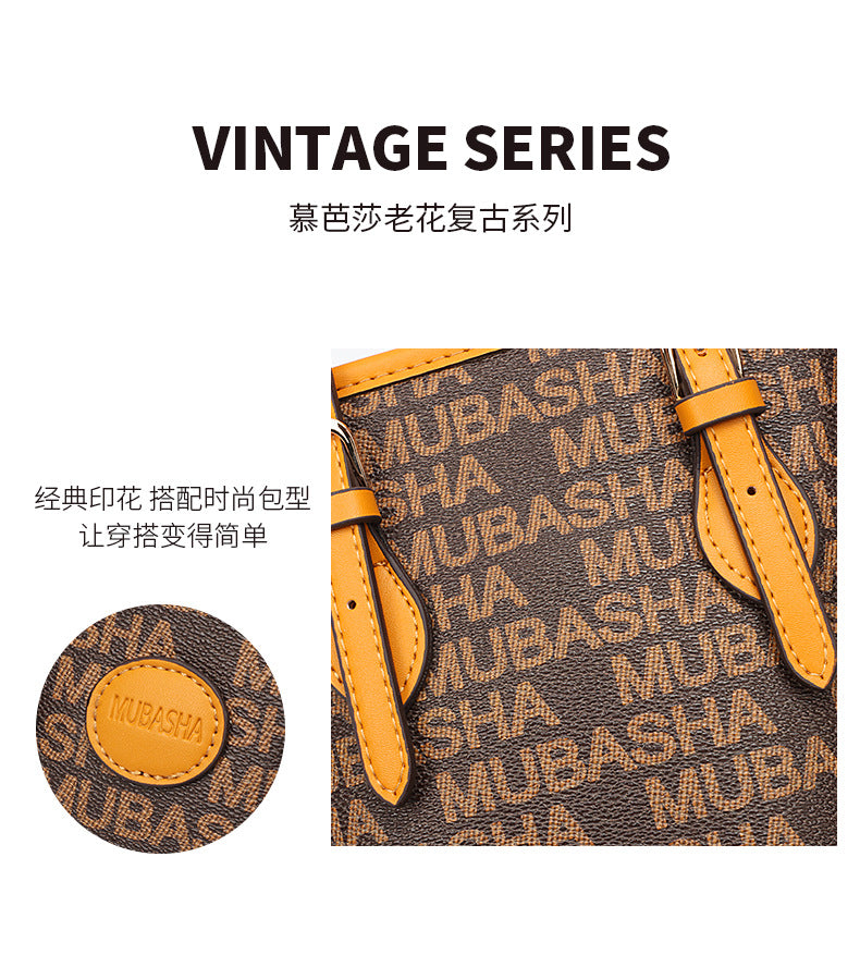 Women's Bag New Trendy Fashion Casual Vintage Bucket Bag Retro Handbag Unique Stylish Crossbody Bag