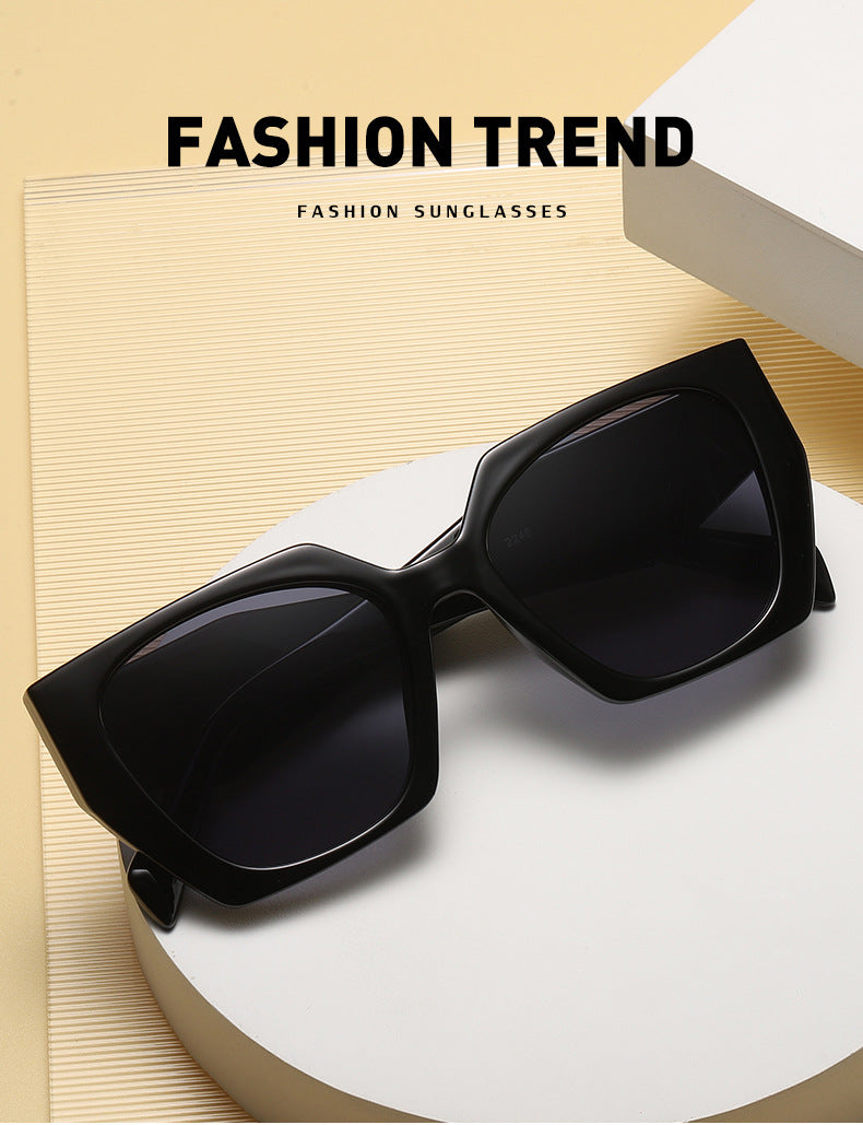 New Fashion Cat Eye Wide Leg Sunglasses for Women with High-end Feel ins Wholesale full frame sunglasses UV protection