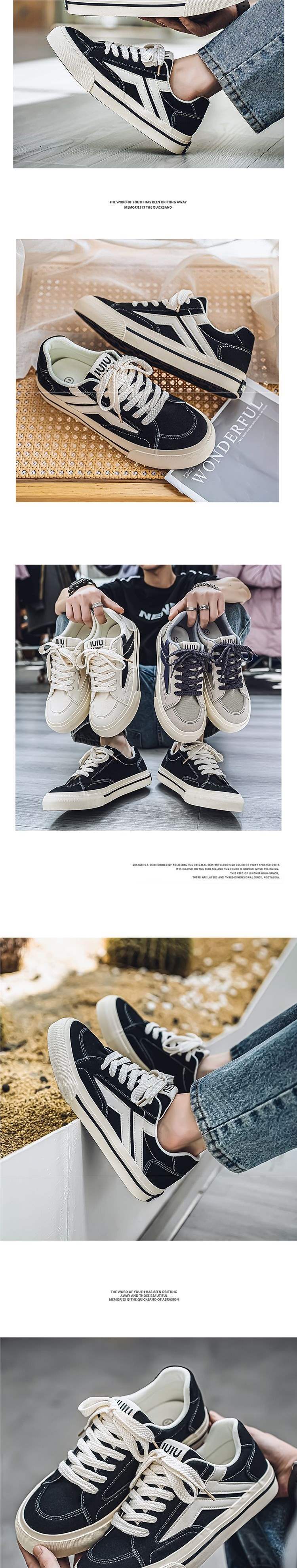 Canvas Shoes for Men, Autumn Trendy Versatile Casual Sneakers, Niche Design Student Sports Thick-Soled Height-Increasing Black Cloth Shoes