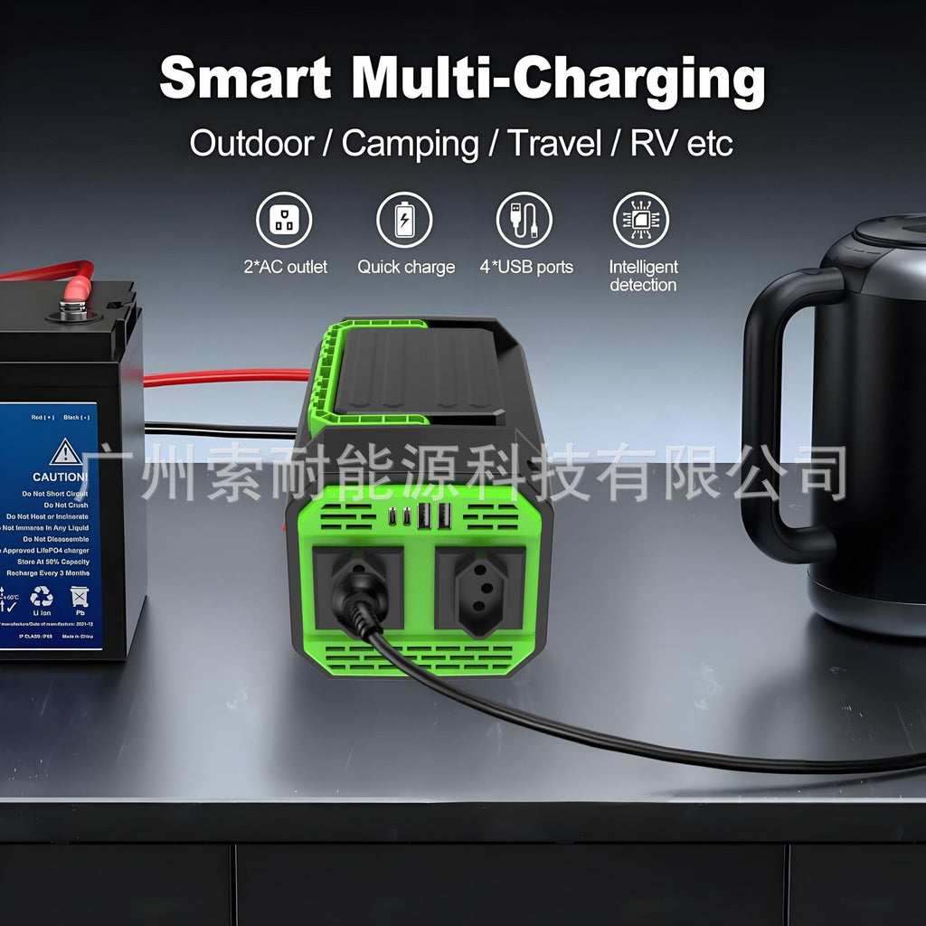 Brazilian standard socket car inverter300W/500W12V Turn110V/220V Double Digital Display/USB/Type-C