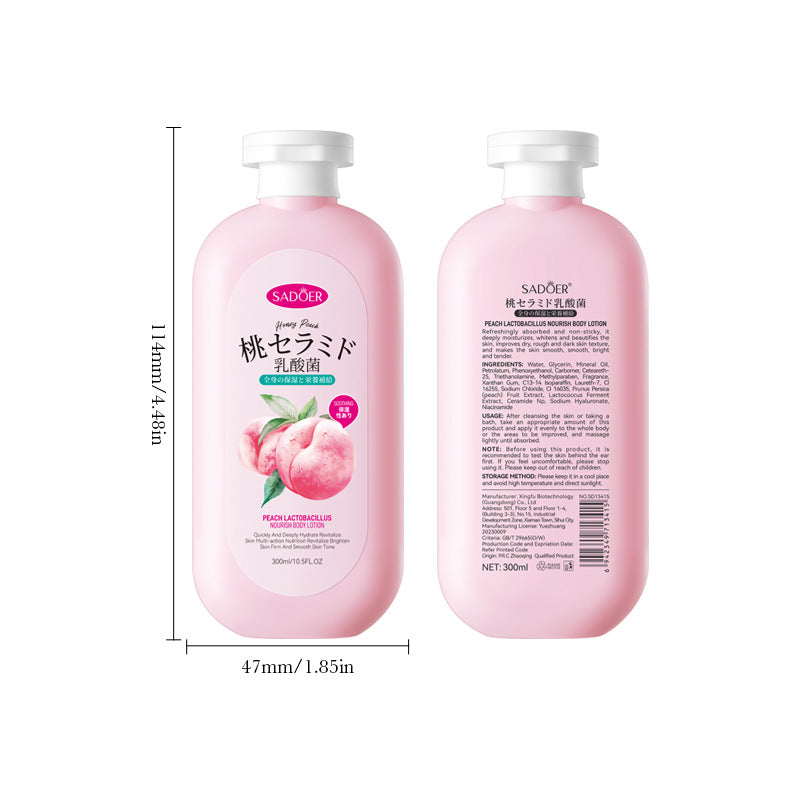 Peach Lactobacillus Body Lotion SADOER Autumn and winter moisturizing body cream cross-border foreign trade wholesale