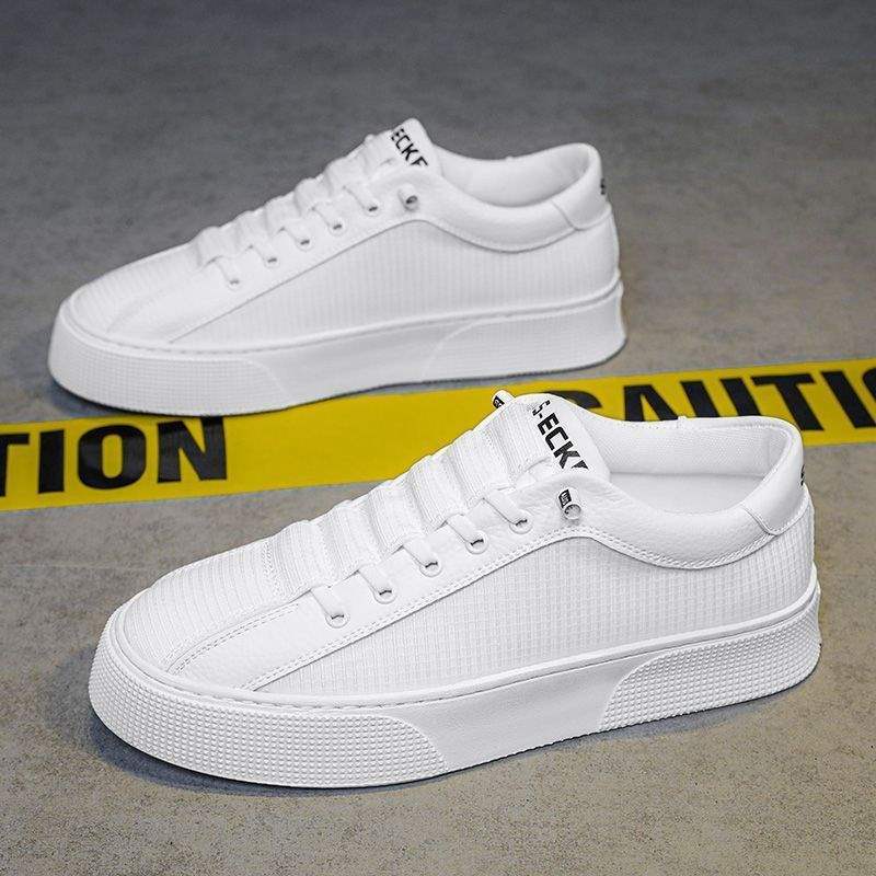 Summer2025New Men's Shoes Ice Silk Breathable White Shoes Men's Thick Sole Non-Slip Lightweight Trendy Versatile Sneakers