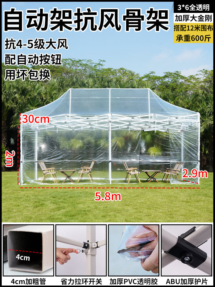 Sunroom Fully Transparent Enclosure Tent Outdoor Rainproof Windproof Balcony Awning Simple Insulation Flower Room Sunshade